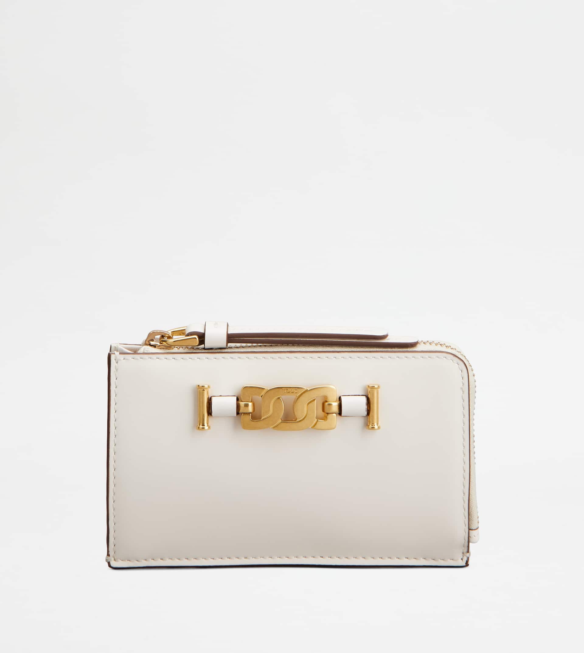 KATE KEY POUCH IN LEATHER - WHITE - 1