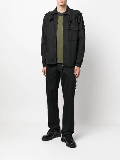 Stone Island logo-patch hooded jacket outlook