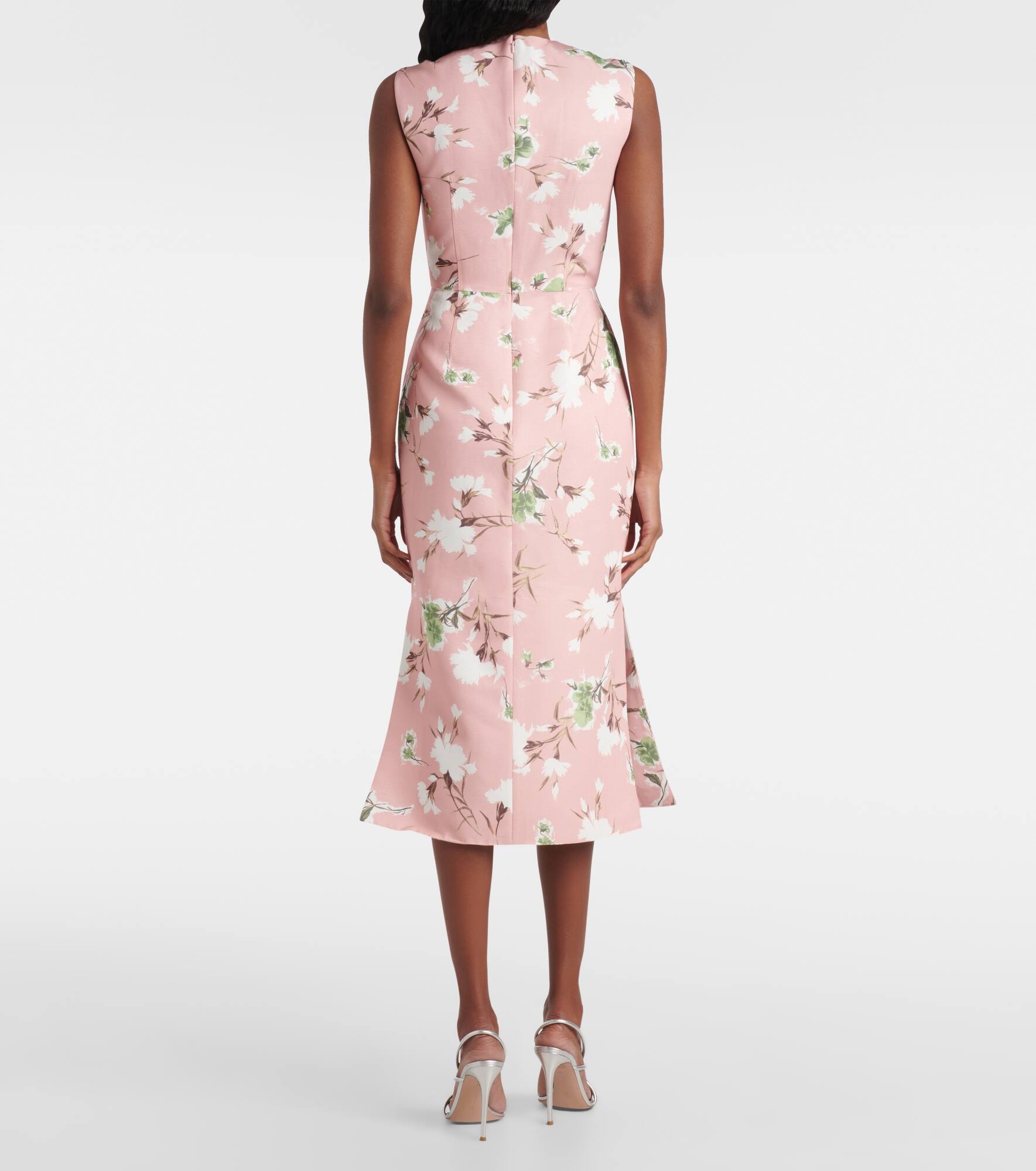 Floral cotton-blend faille midi dress - 3