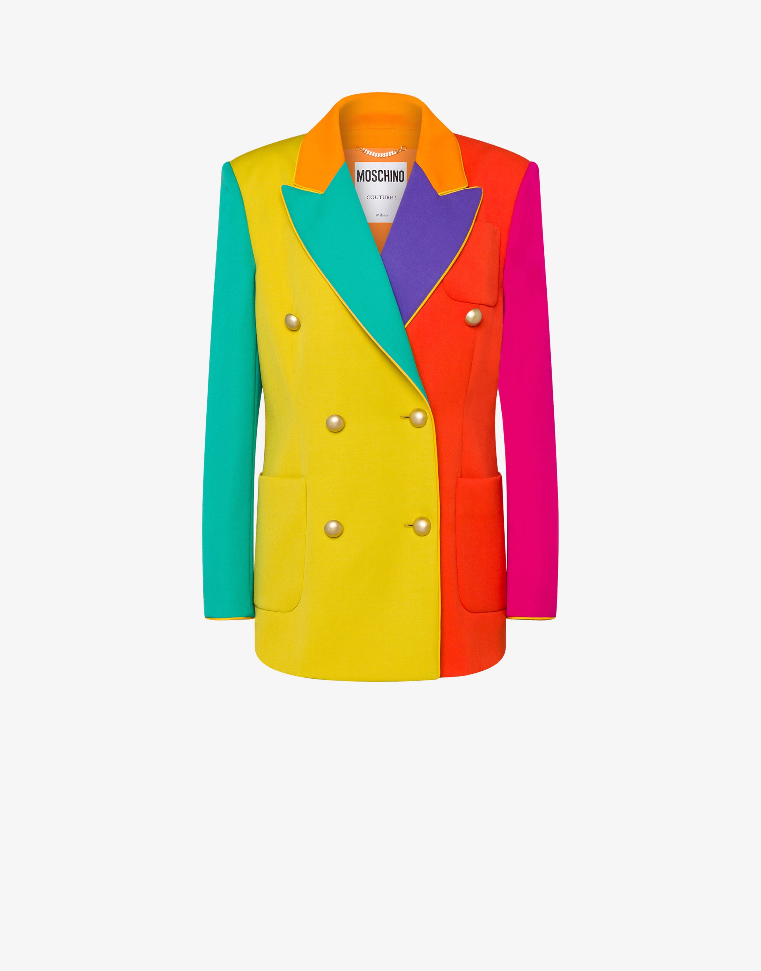 COLOUR BLOCK WOOL JACKET - 1