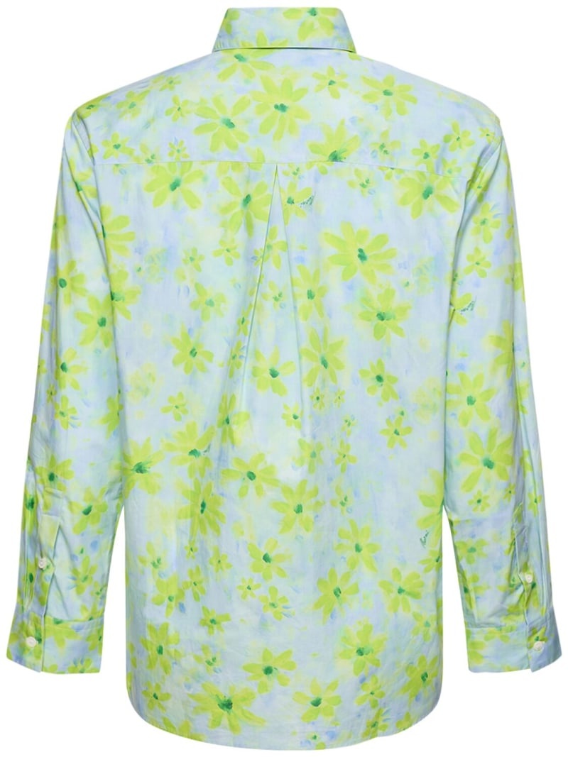 Flower print cotton poplin shirt - 4