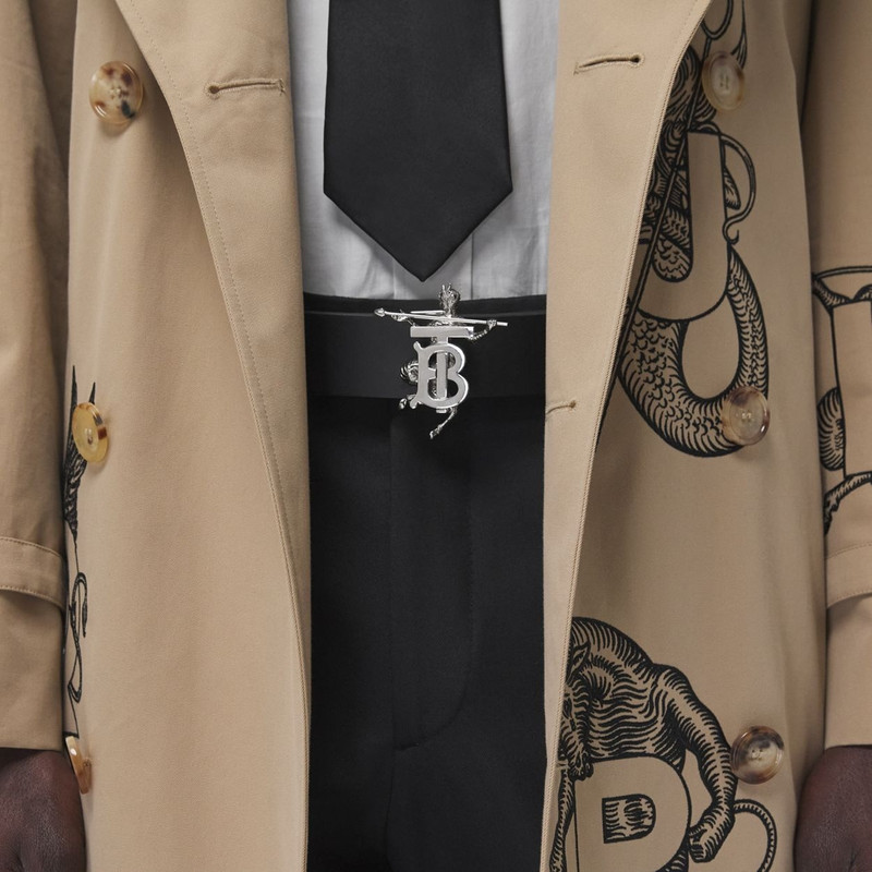 Mythical Alphabet Monogram Motif Leather Belt 3