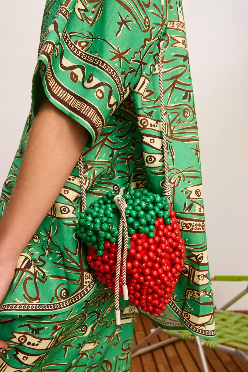 ALÉMAIS Wood Bead Strawberry Mini Bag outlook