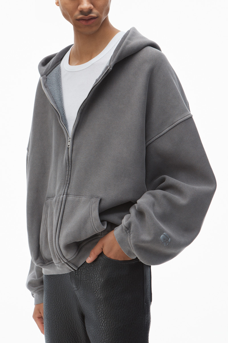 oversize star logo-print zip-up hoodie 3