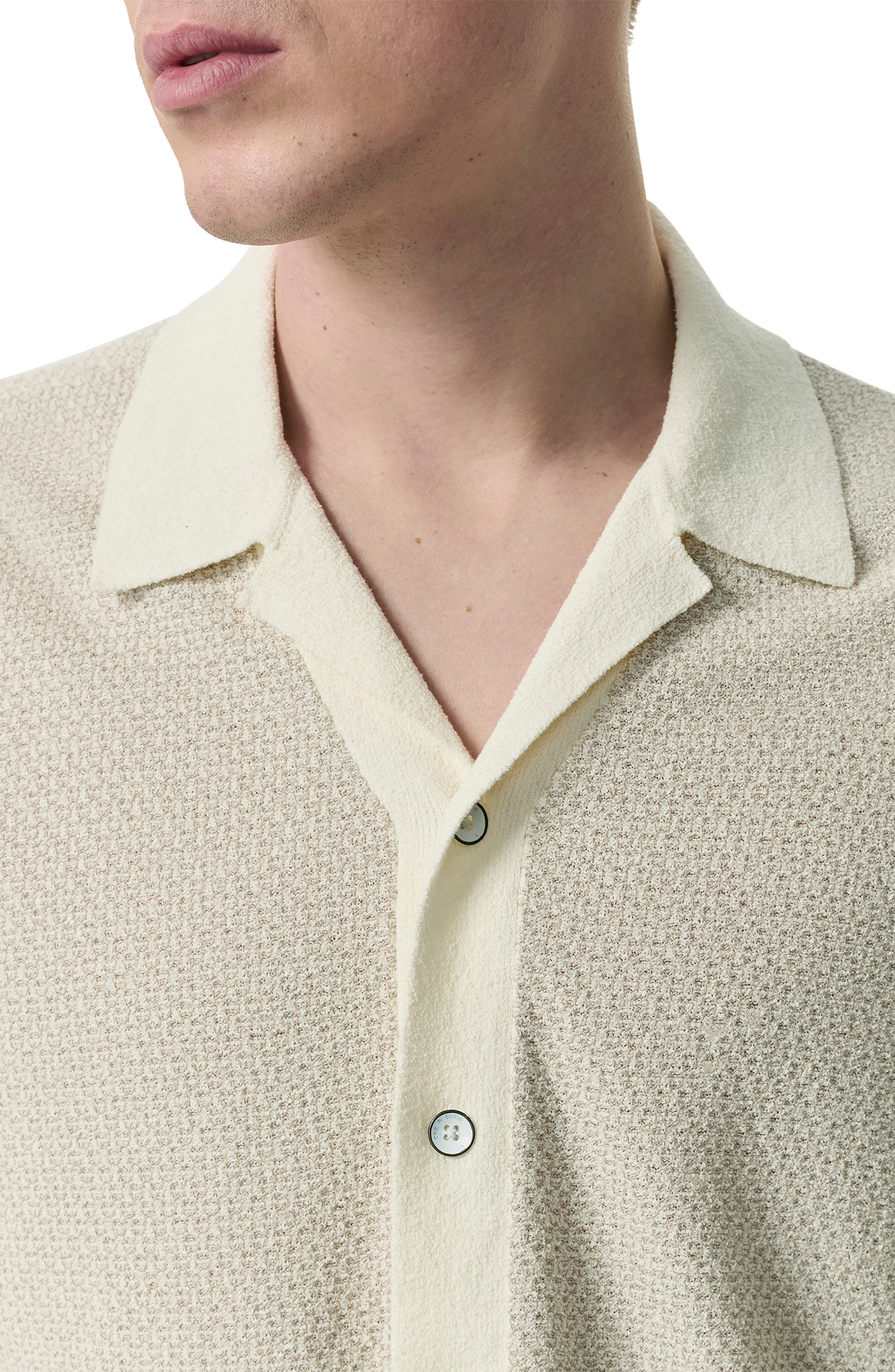 rag & bone Zigzag Avery Zuma Toweling Camp Shirt in Ivory at Nordstrom - 2