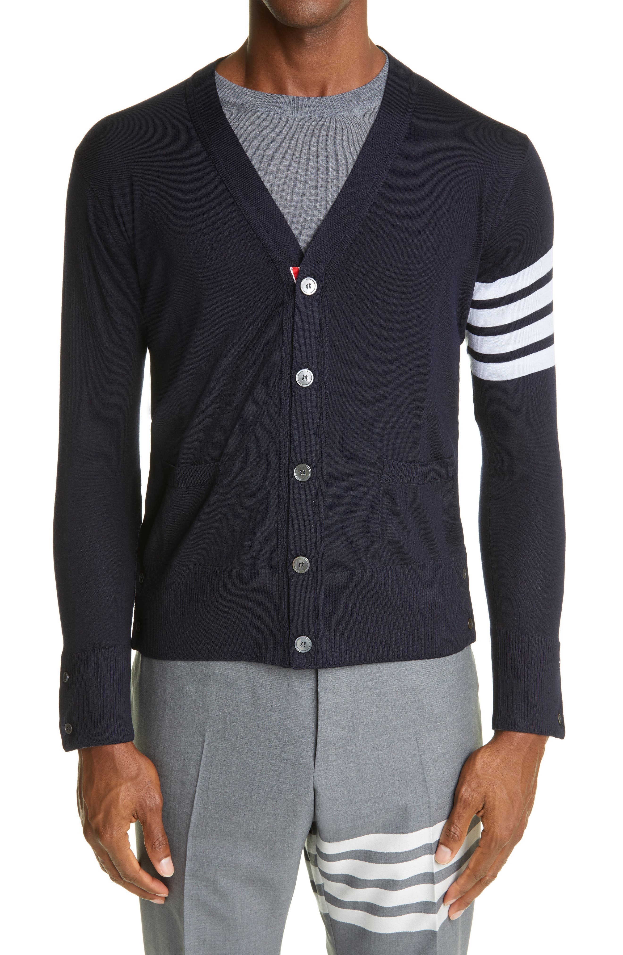 4-Bar Merino Wool Cardigan - 1