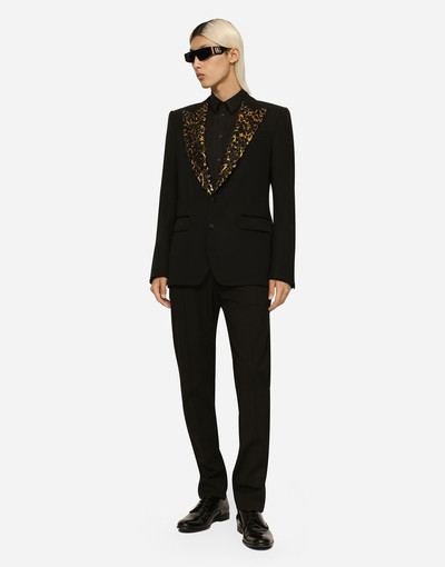 Dolce & Gabbana Stretch wool fabric Sicilia-fit tuxedo jacket outlook