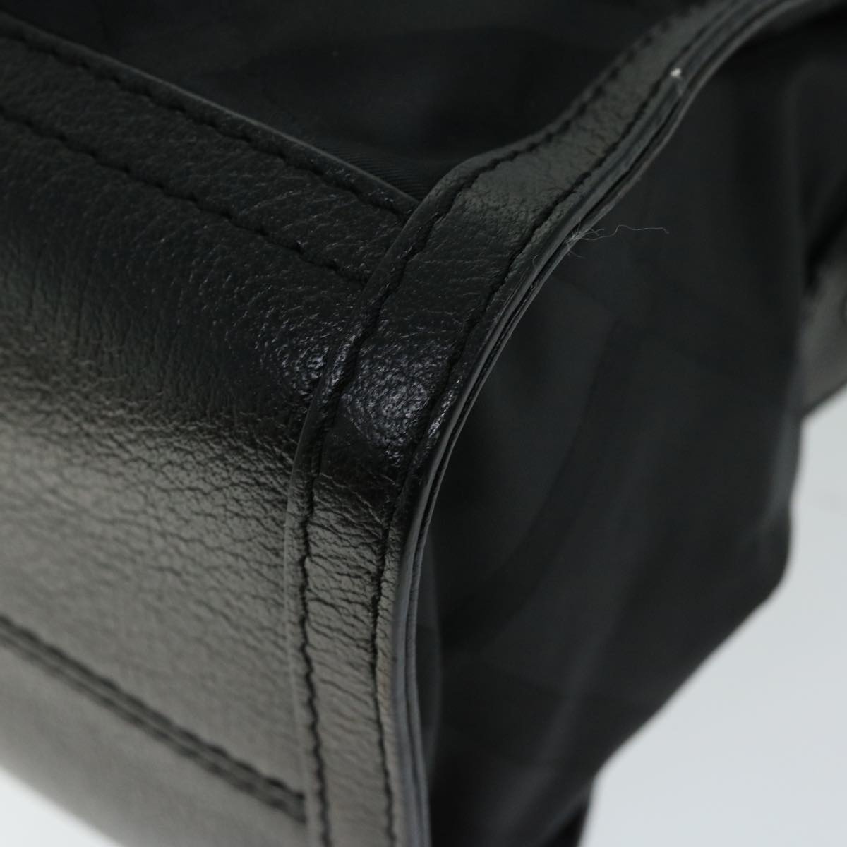 Burberry Hand Bag Nylon Leather Black - 10