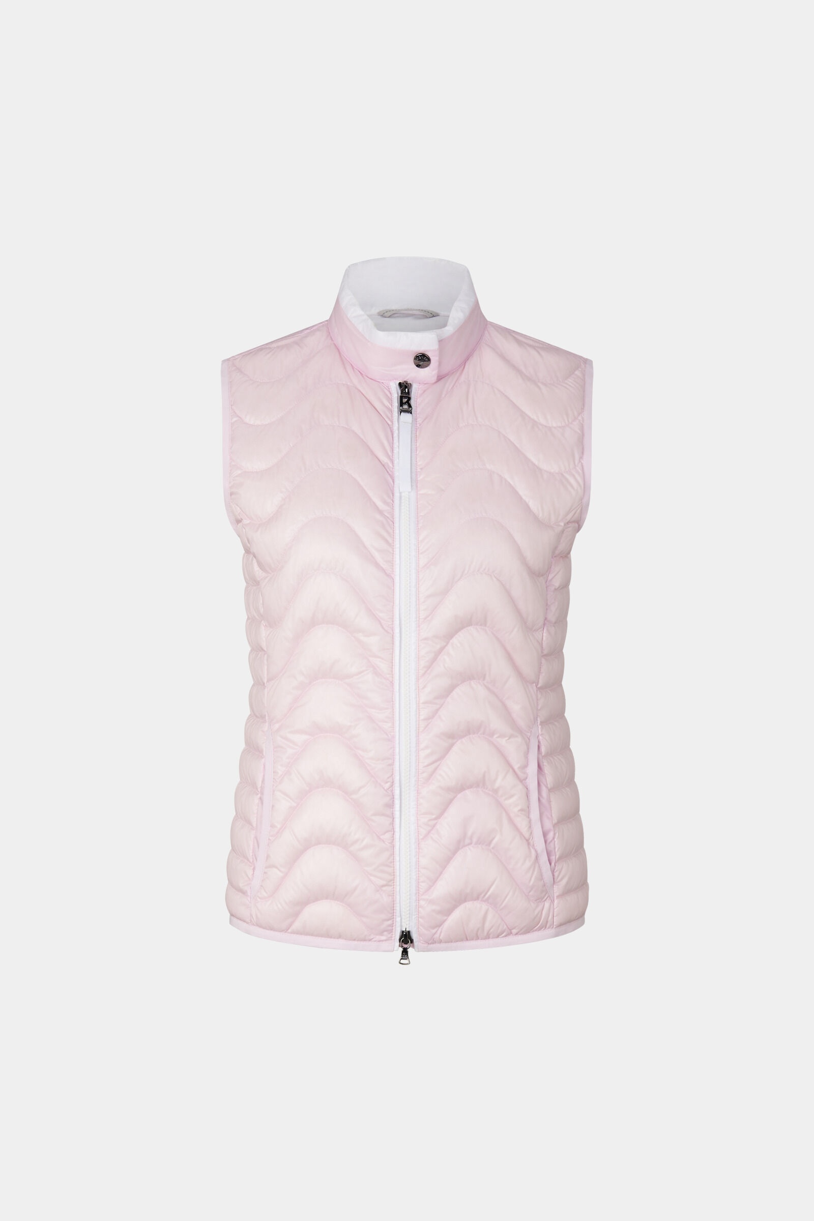 Kleo lightweight down vest in Pink/White - 1