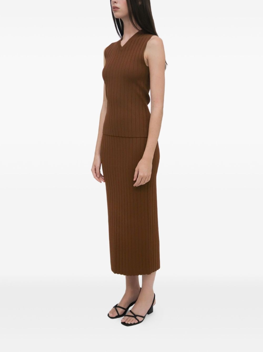 ribbed midi skirt - 3