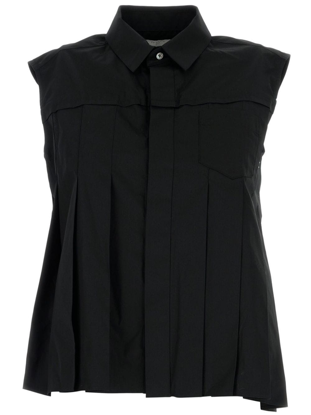 pleated asymmetric shirt - 1