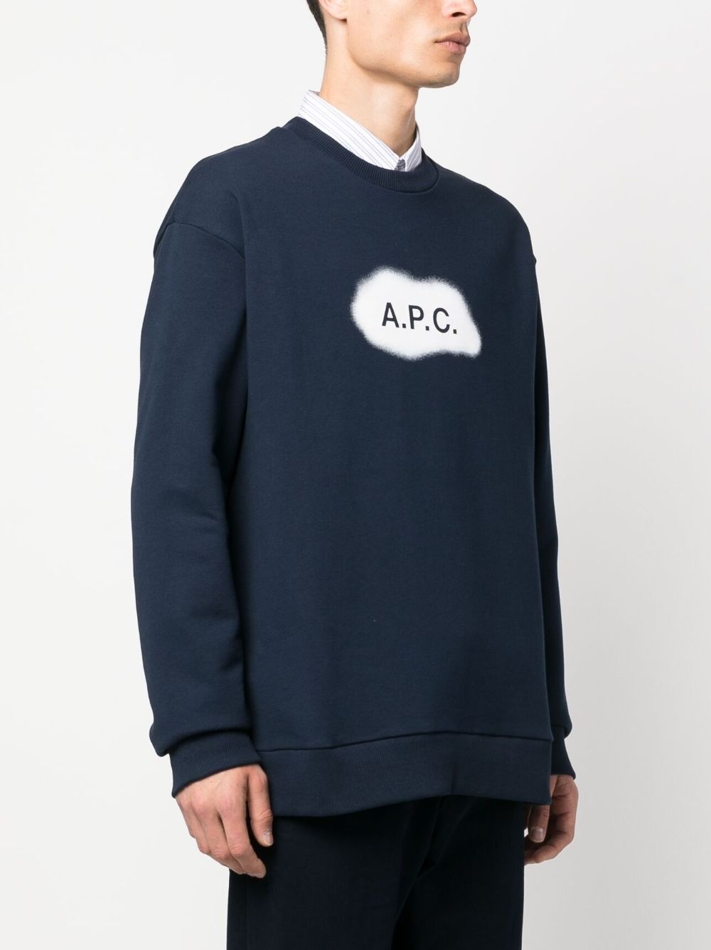 logo-print cotton sweatshirt - 3