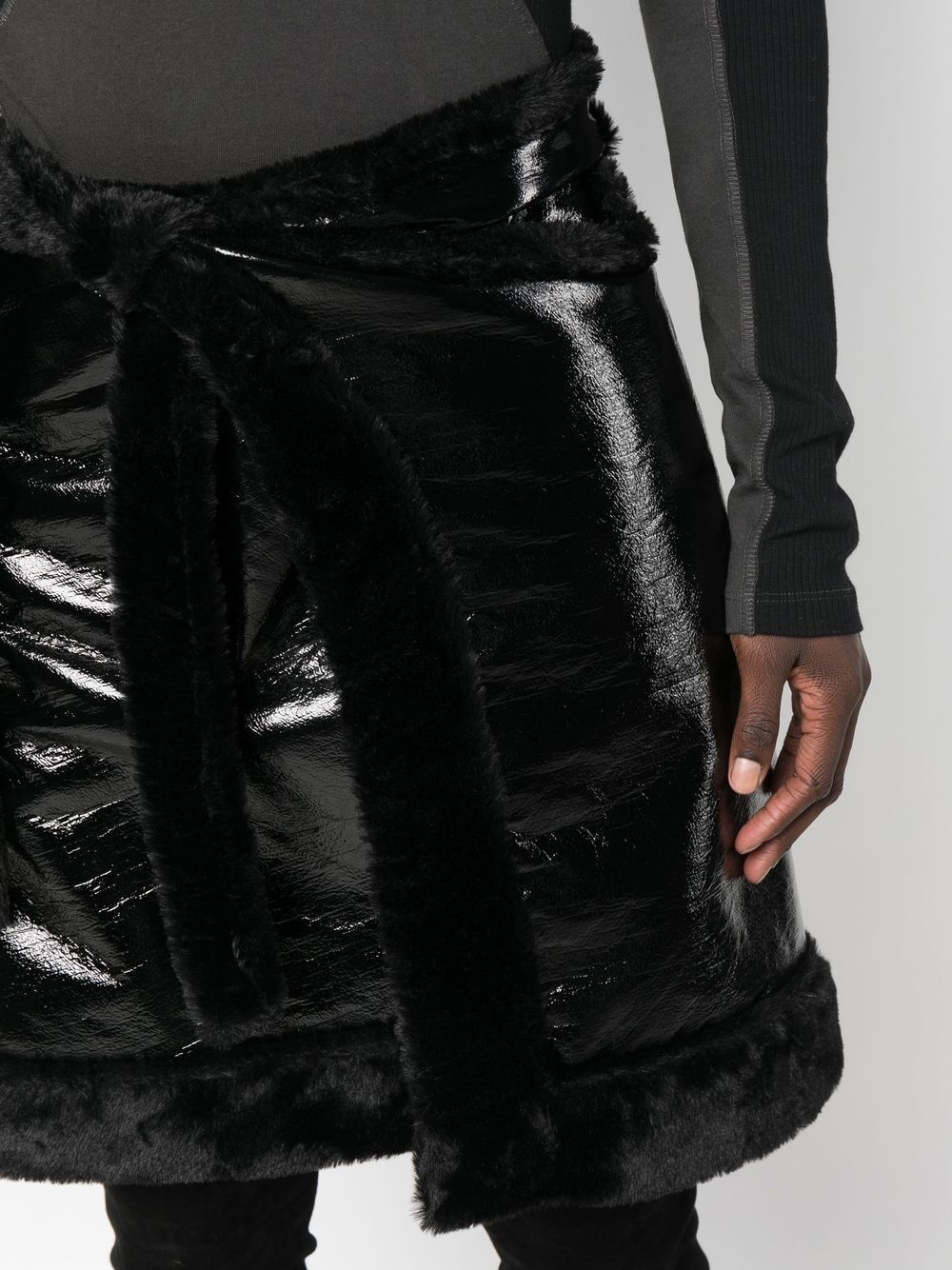 patent-finish A-line skirt - 5