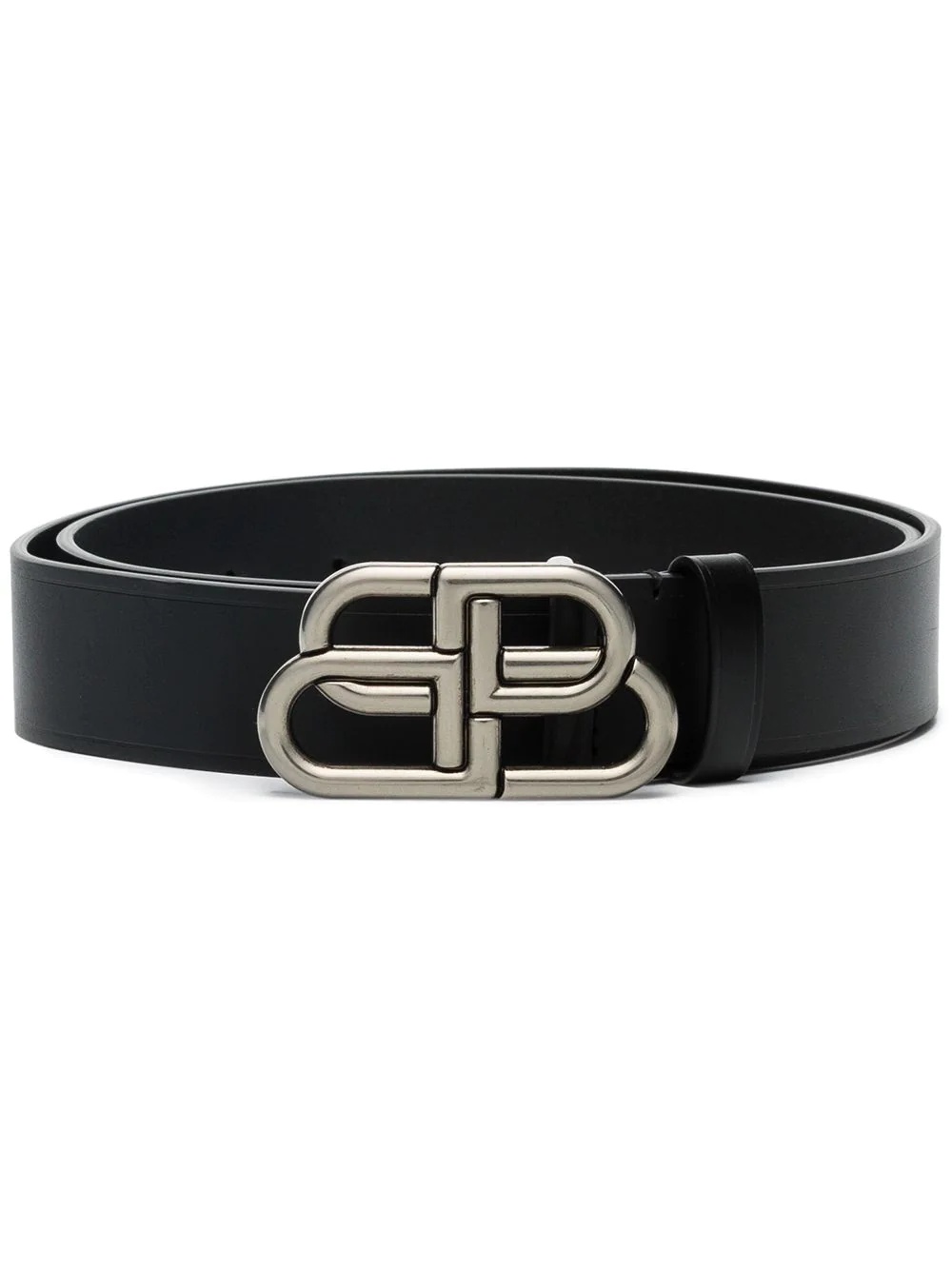 black BB large leather belt - 1