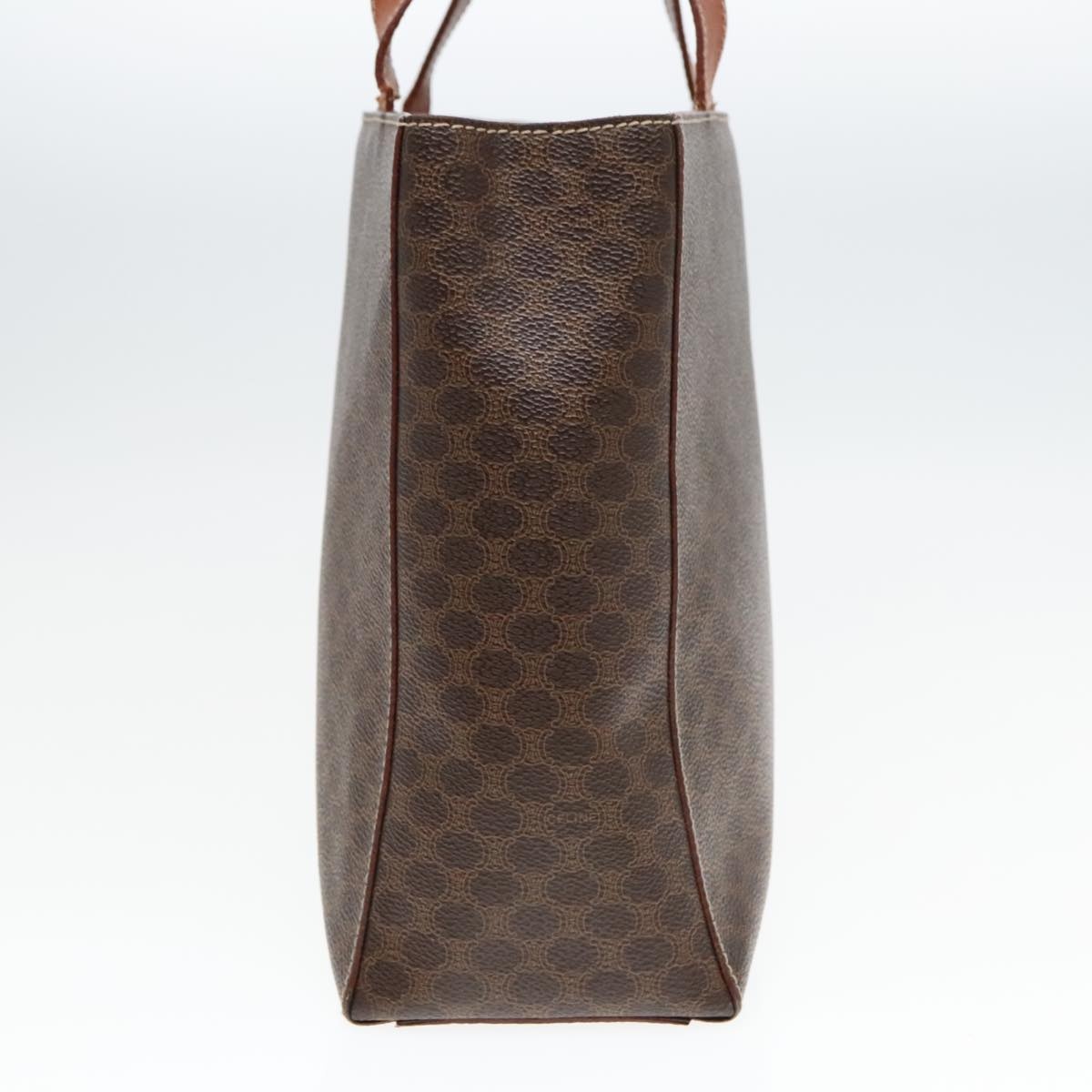 CELINE Macadam Canvas Hand Bag Pvc Leather Brown Gold - 5