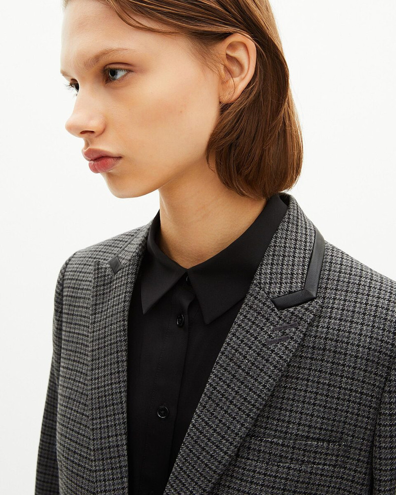 TAILORED JACKET IN BLACK AND GREY FLEECE 5