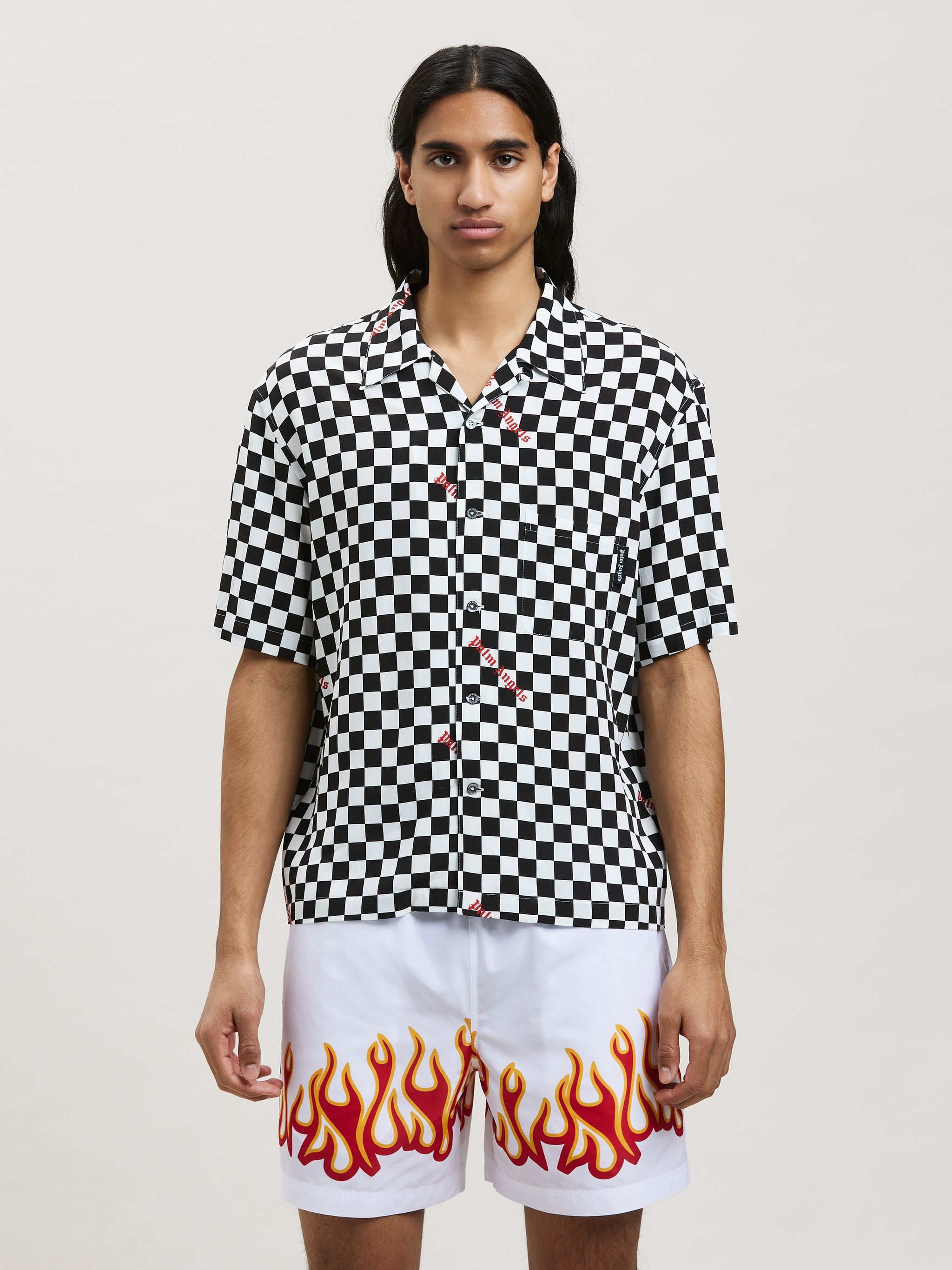 DAMIER PRINT BOWLING SHIRT - 3