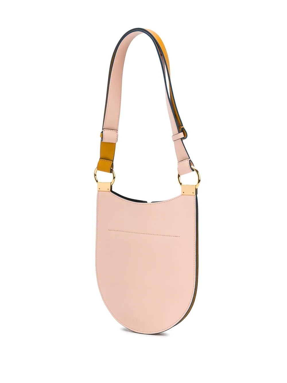 colour block pocket leather shoulder bag - 3