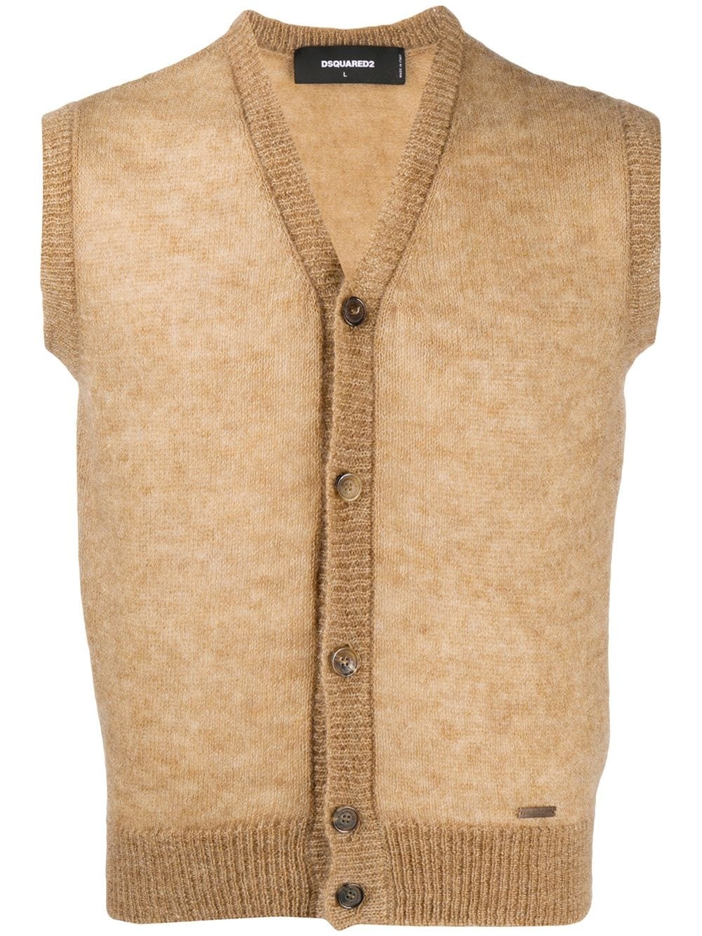 sleeveless knitted cardigan - 1