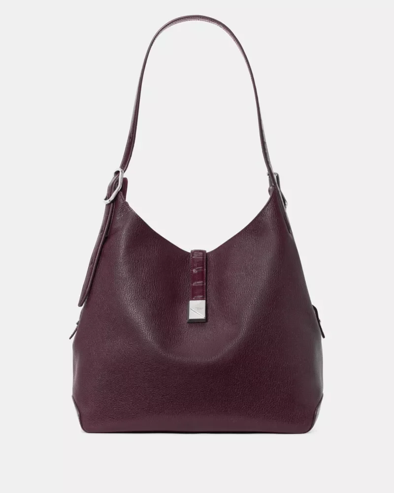 Deco Croc Embossed Large Shoulder Bag - 1