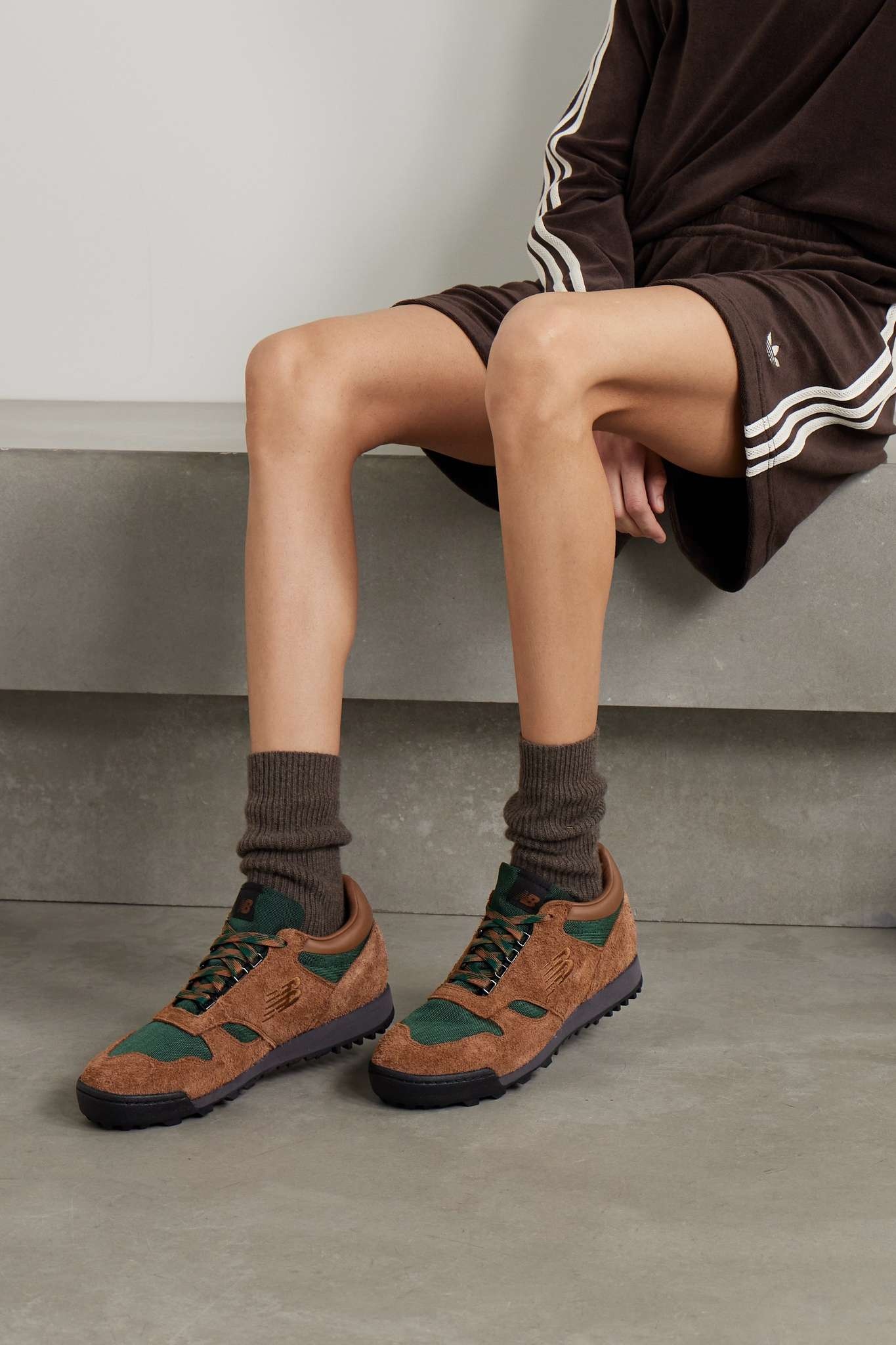 New Balance Rainier leather and CORDURA-trimmed suede sneakers 