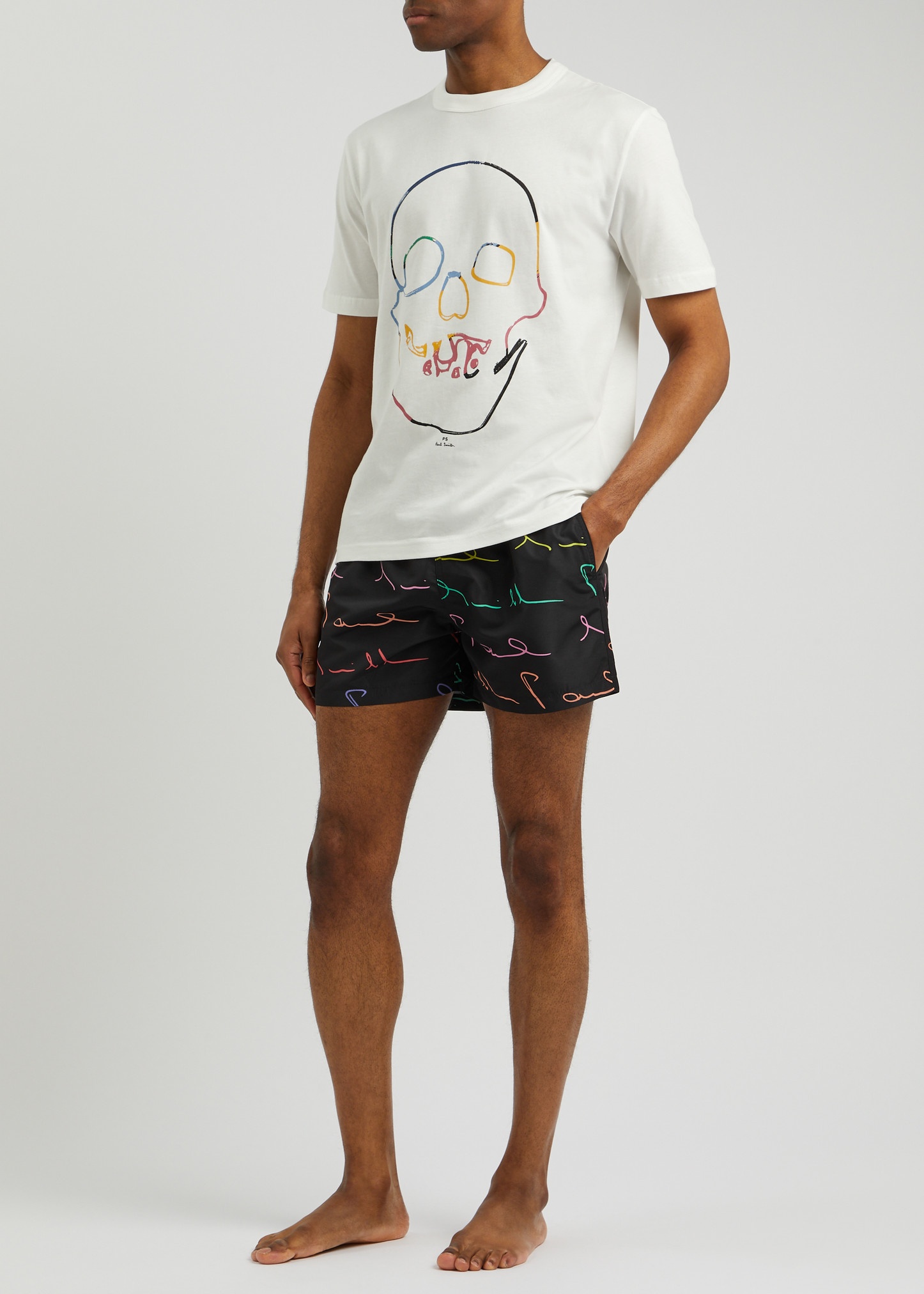 Script logo-print shell swim shorts - 4