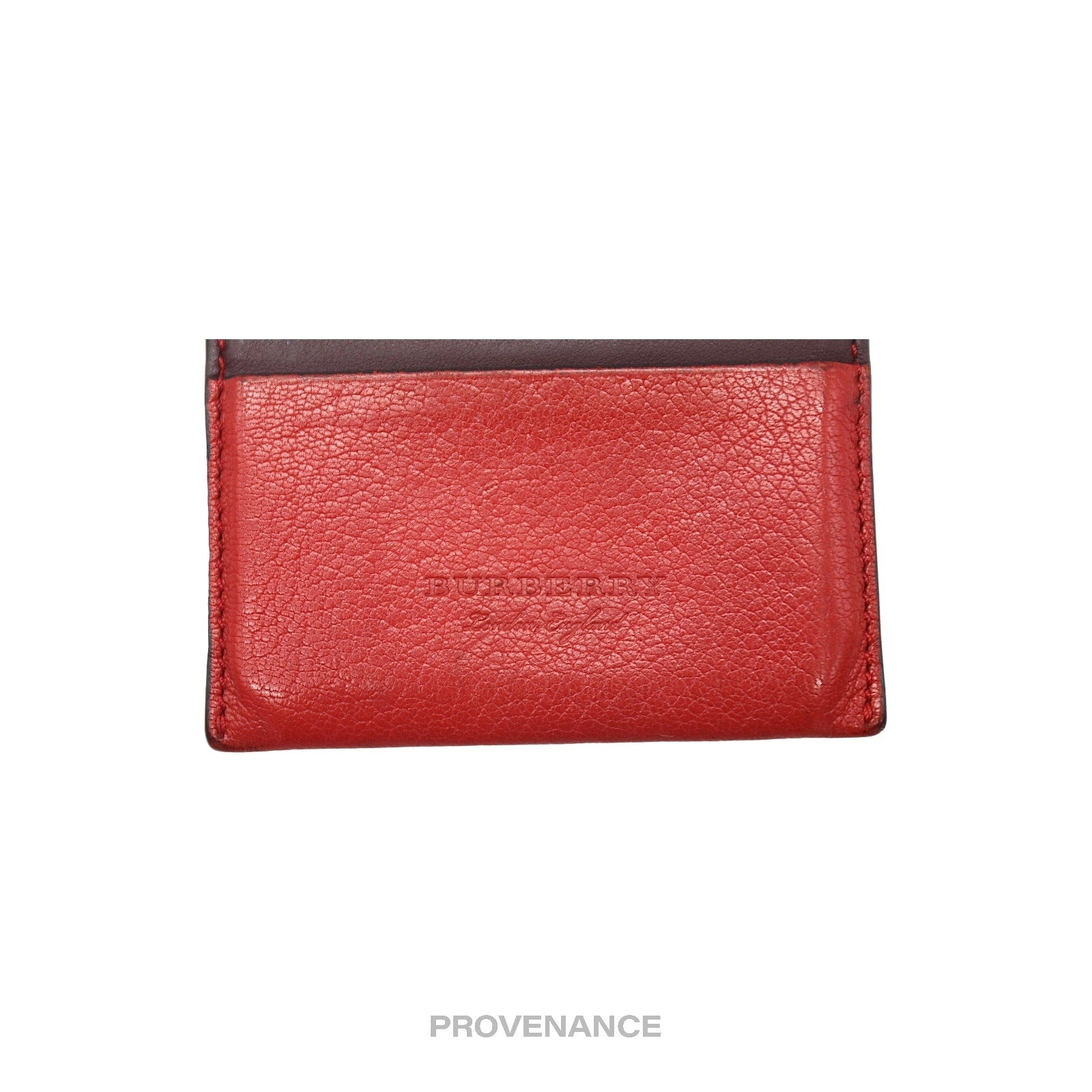 Burberry Card Holder Wallet - Red Patchwork Leather - 5
