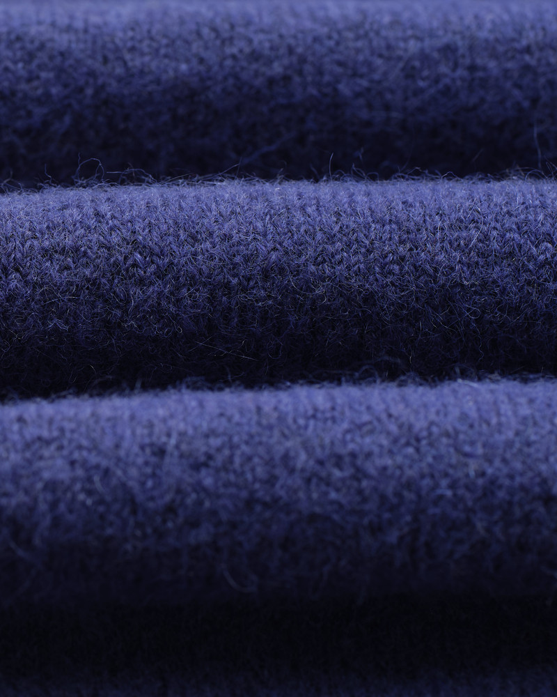 Carter - Blue Open Collar Fluffy Wool Knit Polo 10