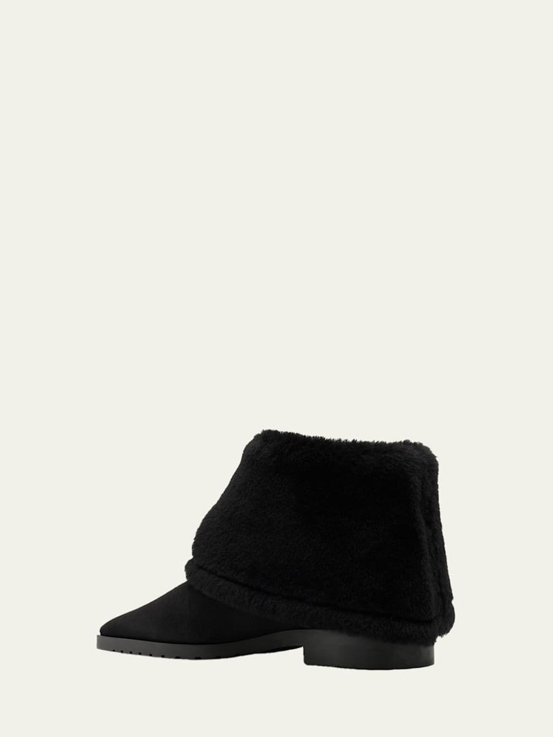 TOTEME Fold Down Shearling Suede Ankle Boots outlook