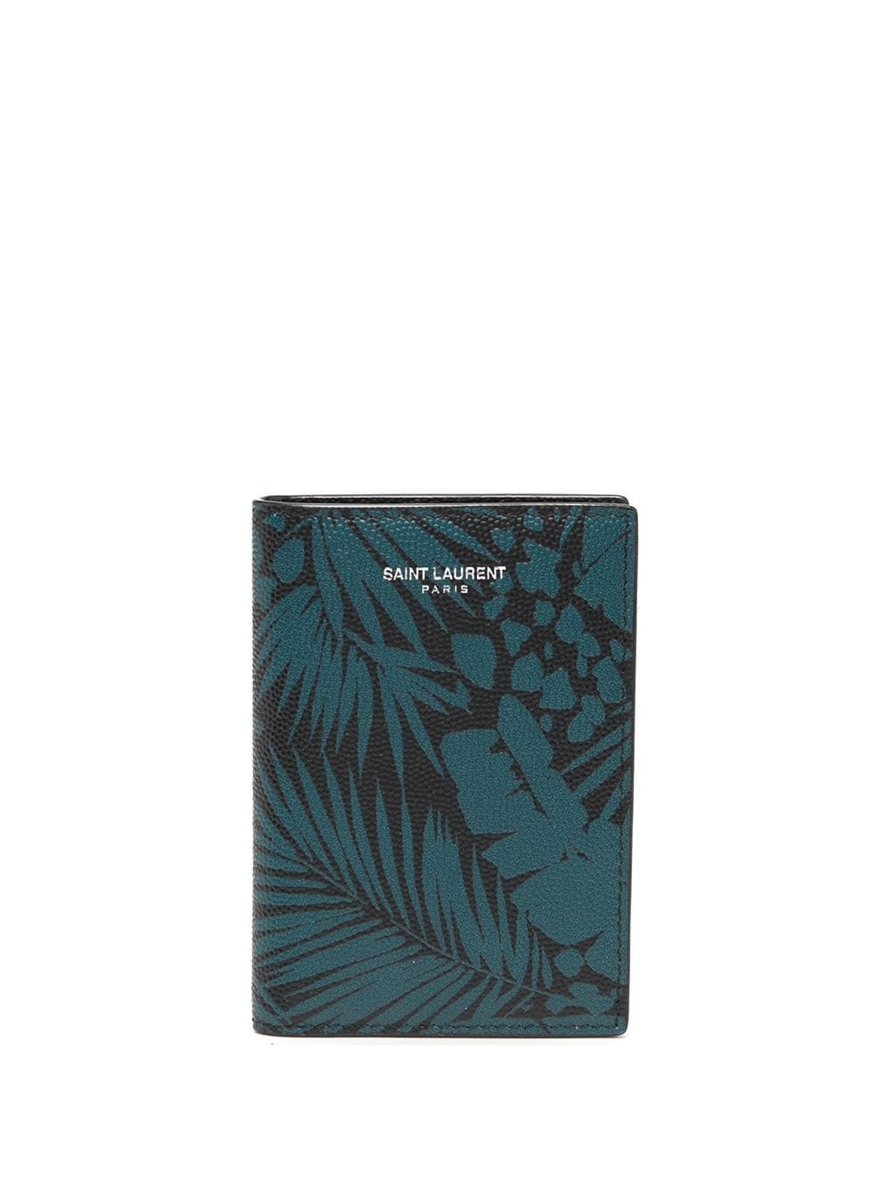 leaf-print logo cardholder - 1