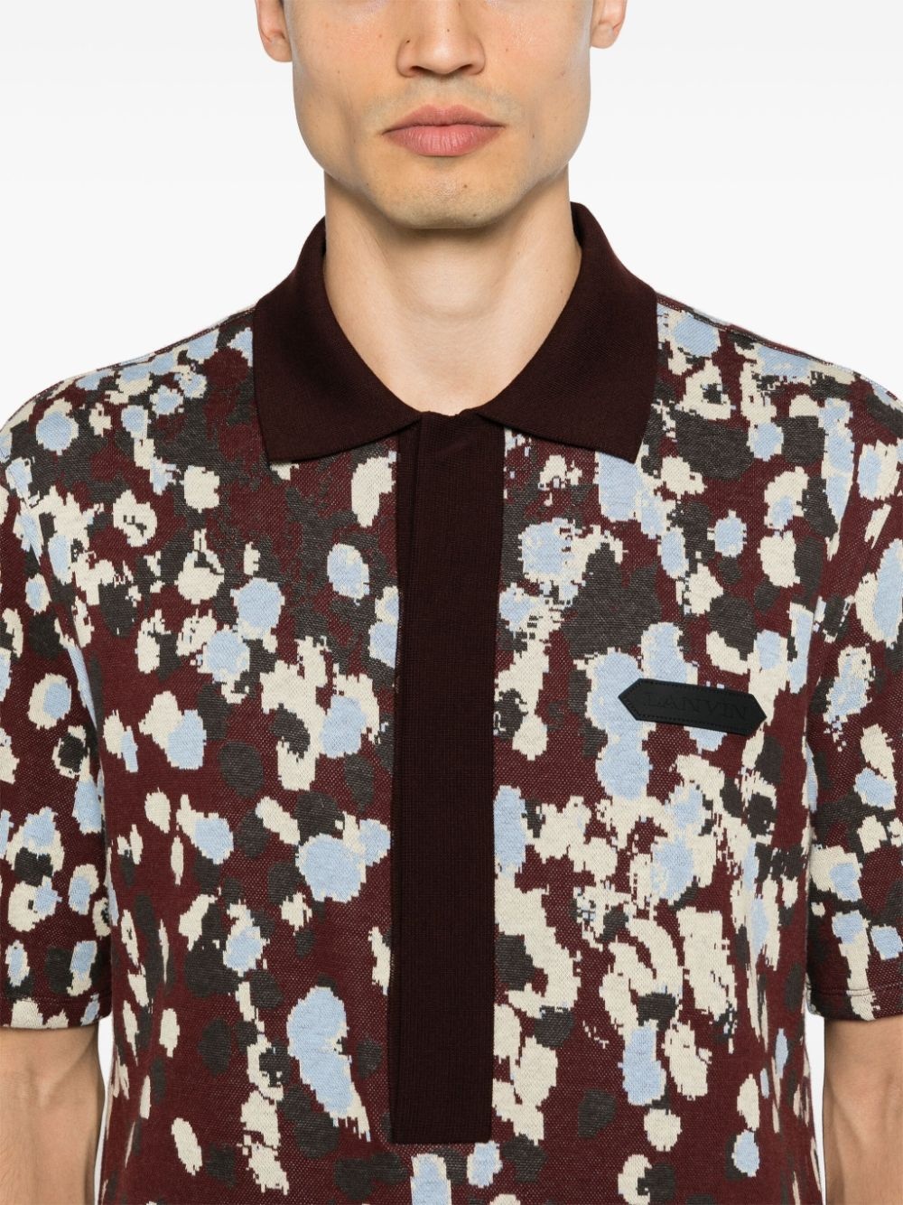 patterned-jacquard cotton polo shirt - 5