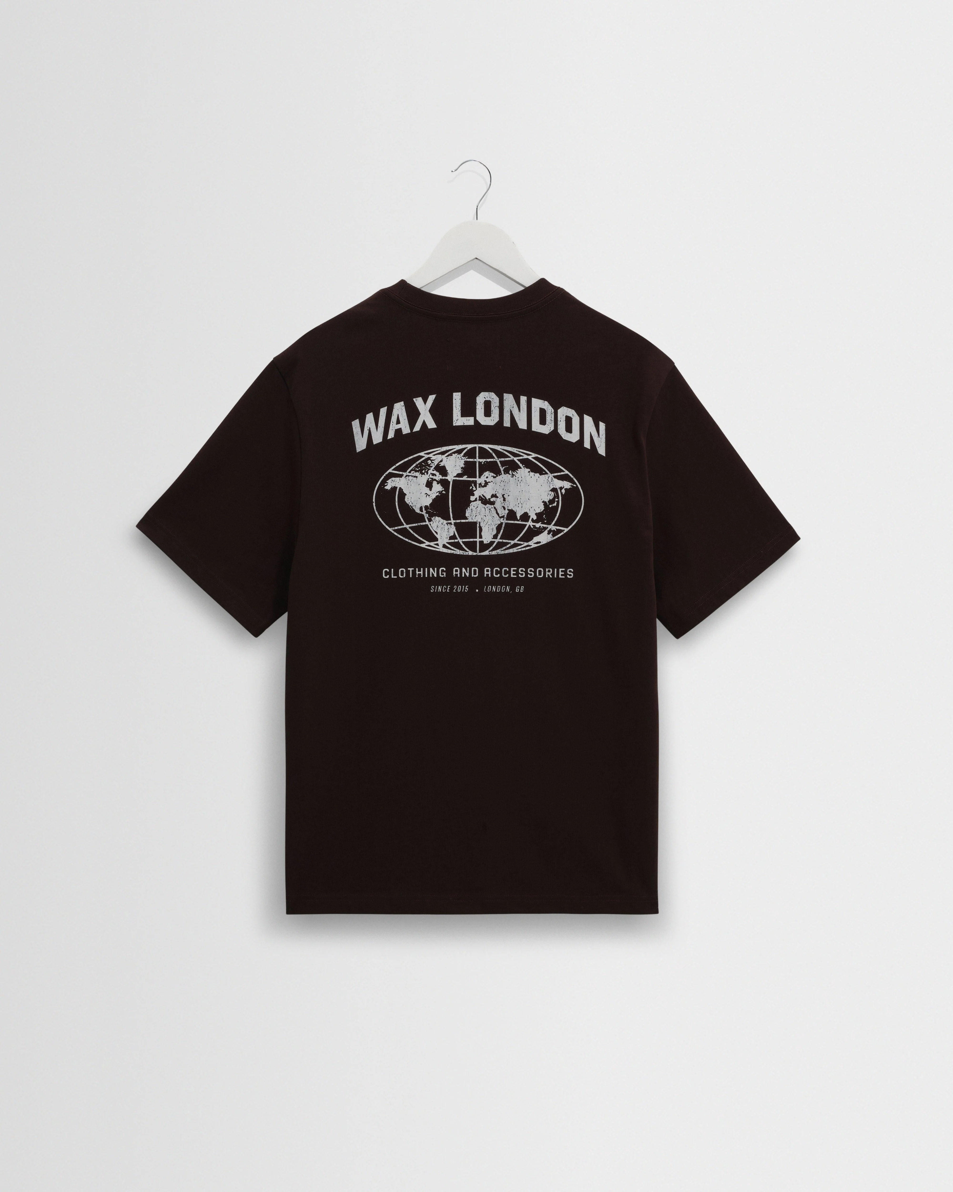 Dean - Brown And Off-White Globe Graphic Cotton T-Shirt - 1