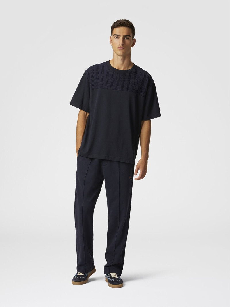 Missoni Cotton joggers with zig zag embroidery outlook
