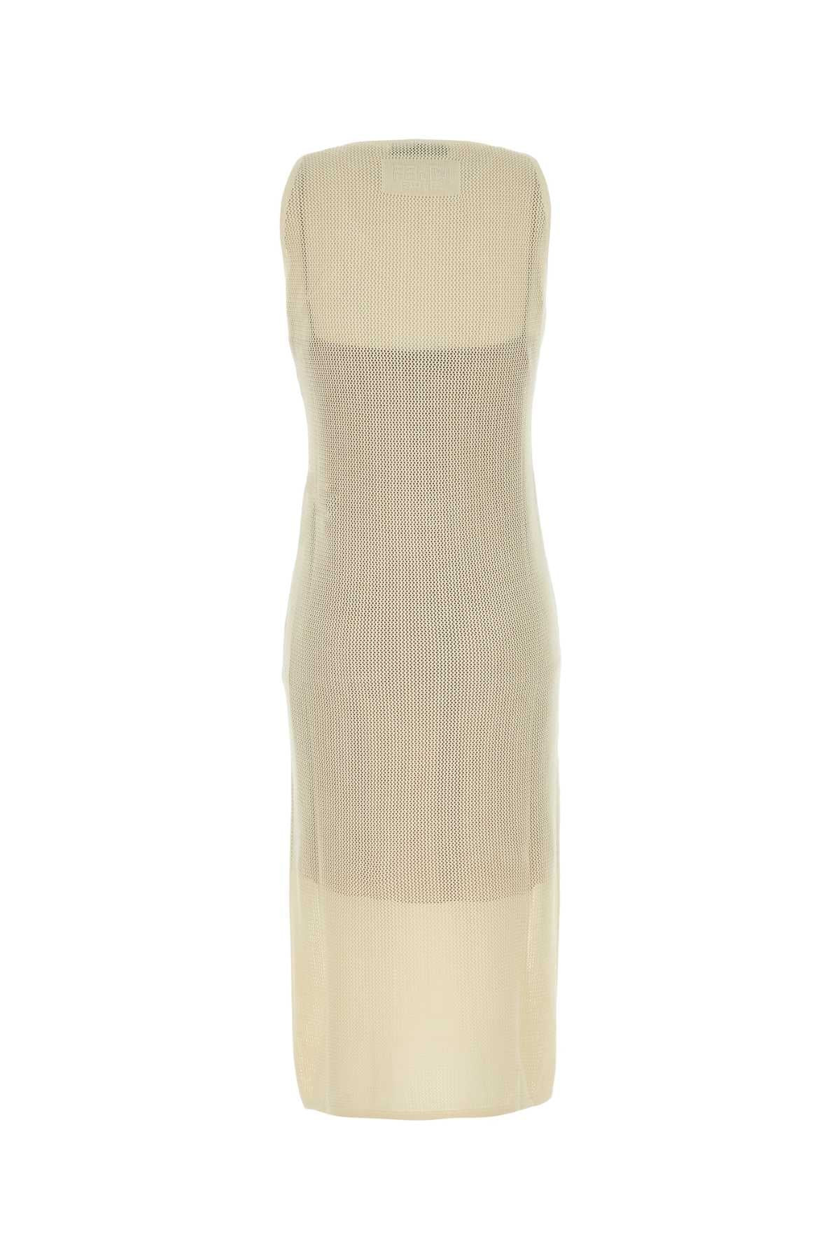 Fendi Women Cream Mesh Dress - 2