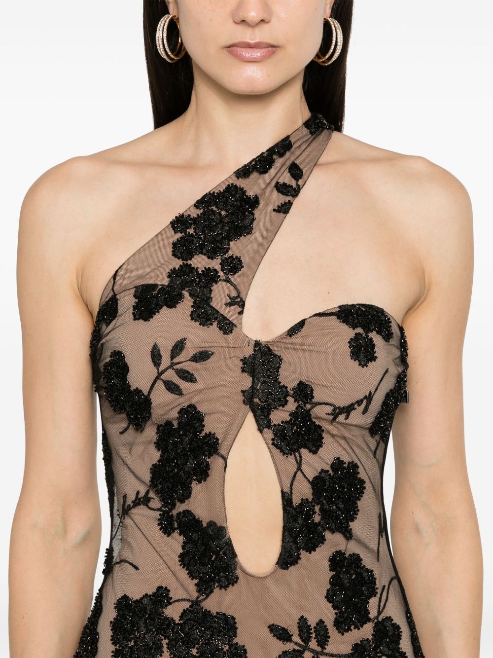 floral-beads midi dress - 5