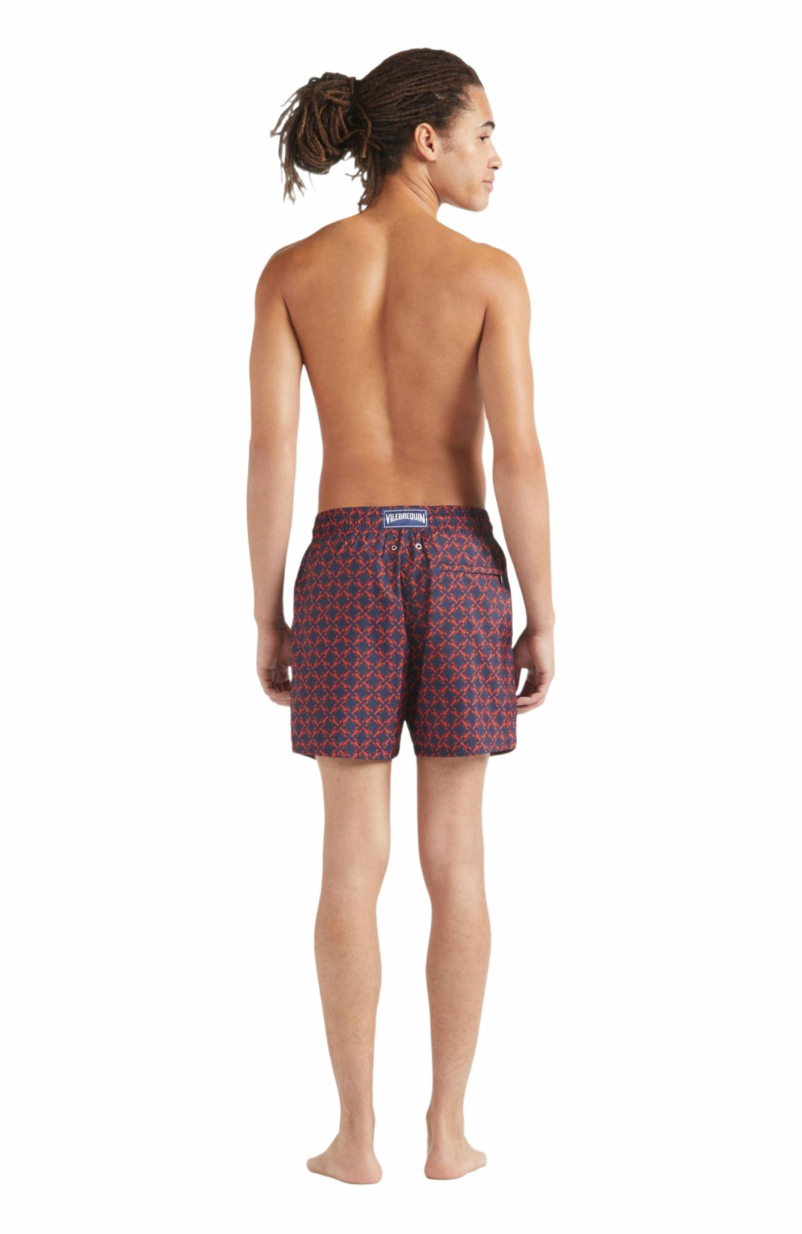 Vilebrequin Men's Crab Ballons Ultra-Light and Packable Swim Shorts in Bleu Marine at Nordstrom - 4