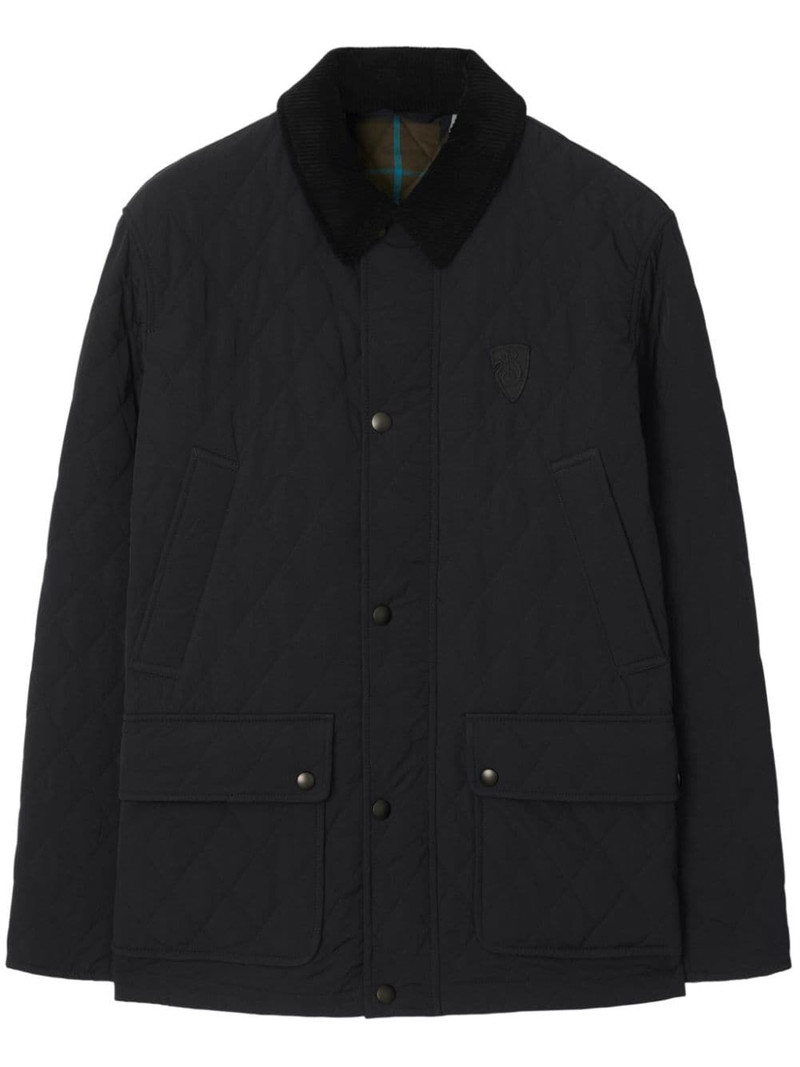 logo-embroidered padded jacket 1