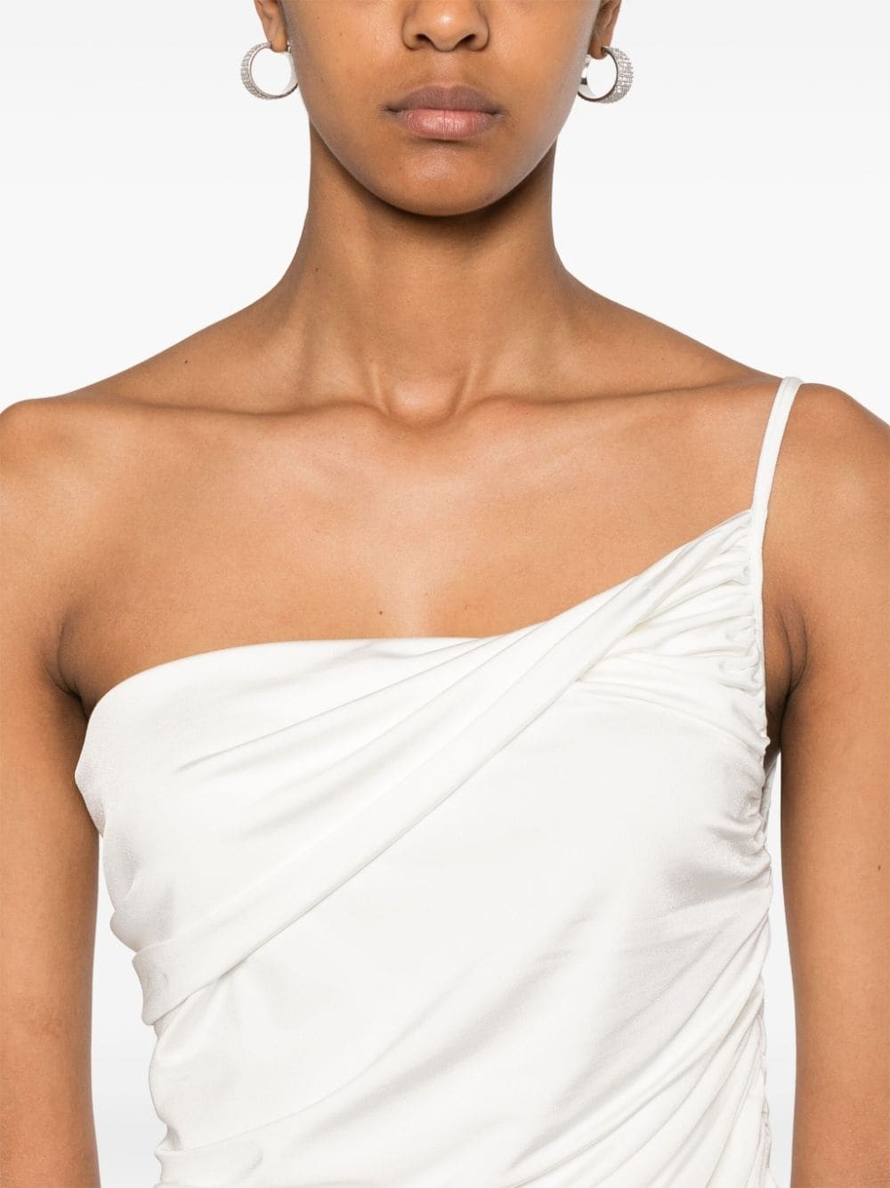 one-shoulder draped top - 6