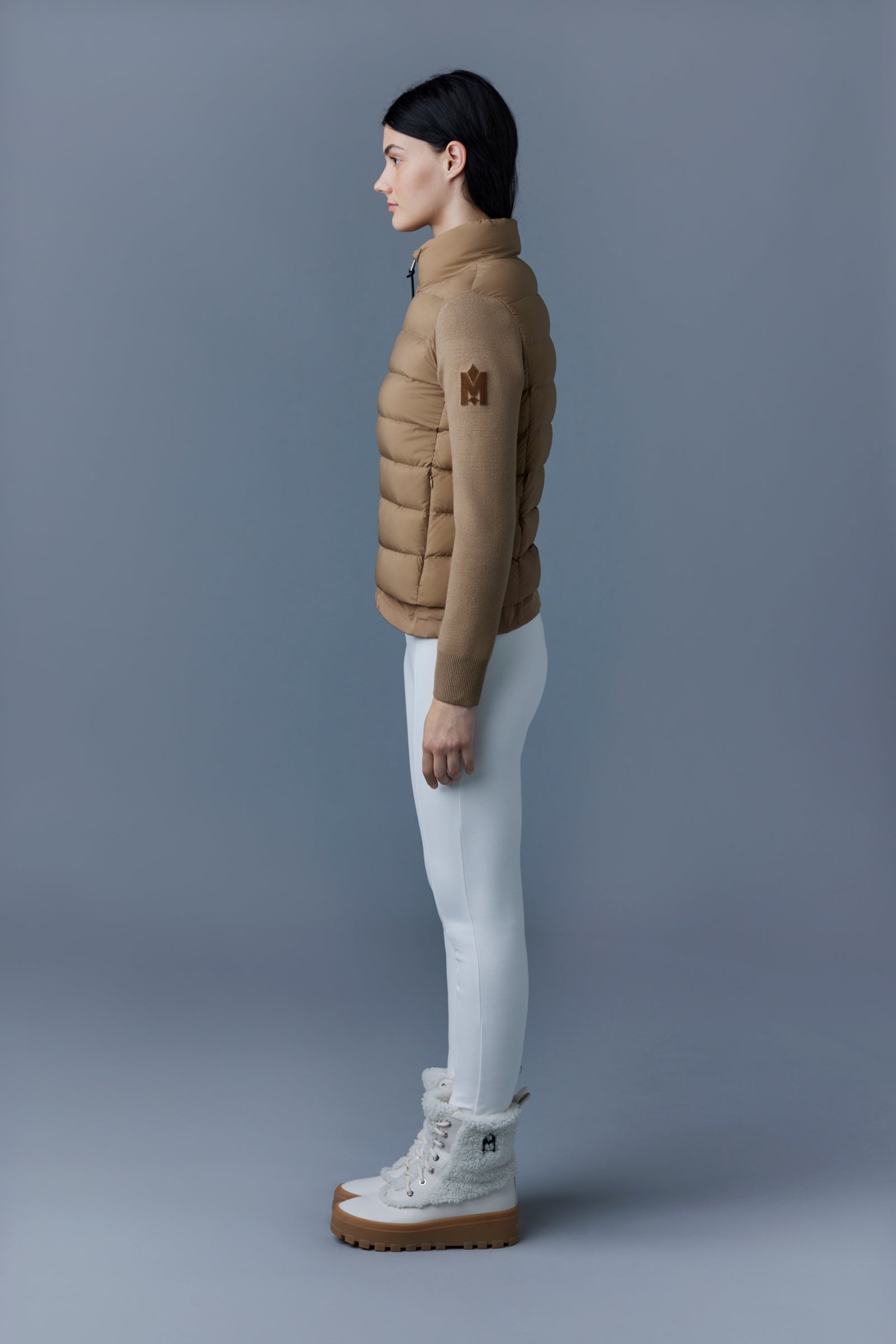 OCEANE Recycled hybrid jacket with rib knit sleeves - 3