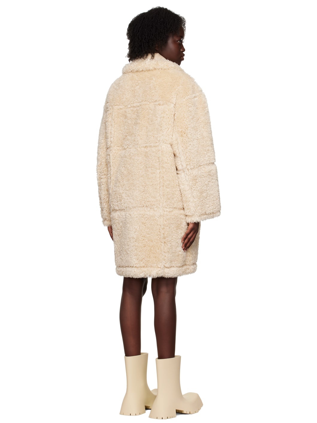 Beige Samira Reversible Faux-Fur Coat - 3
