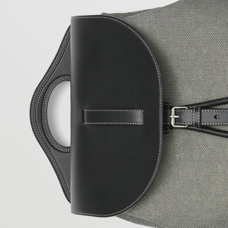 Horseferry Print Canvas and Leather Pocket Backpack 2