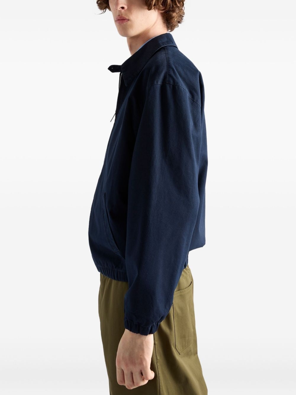 embroidered-logo zip-up jacket - 4