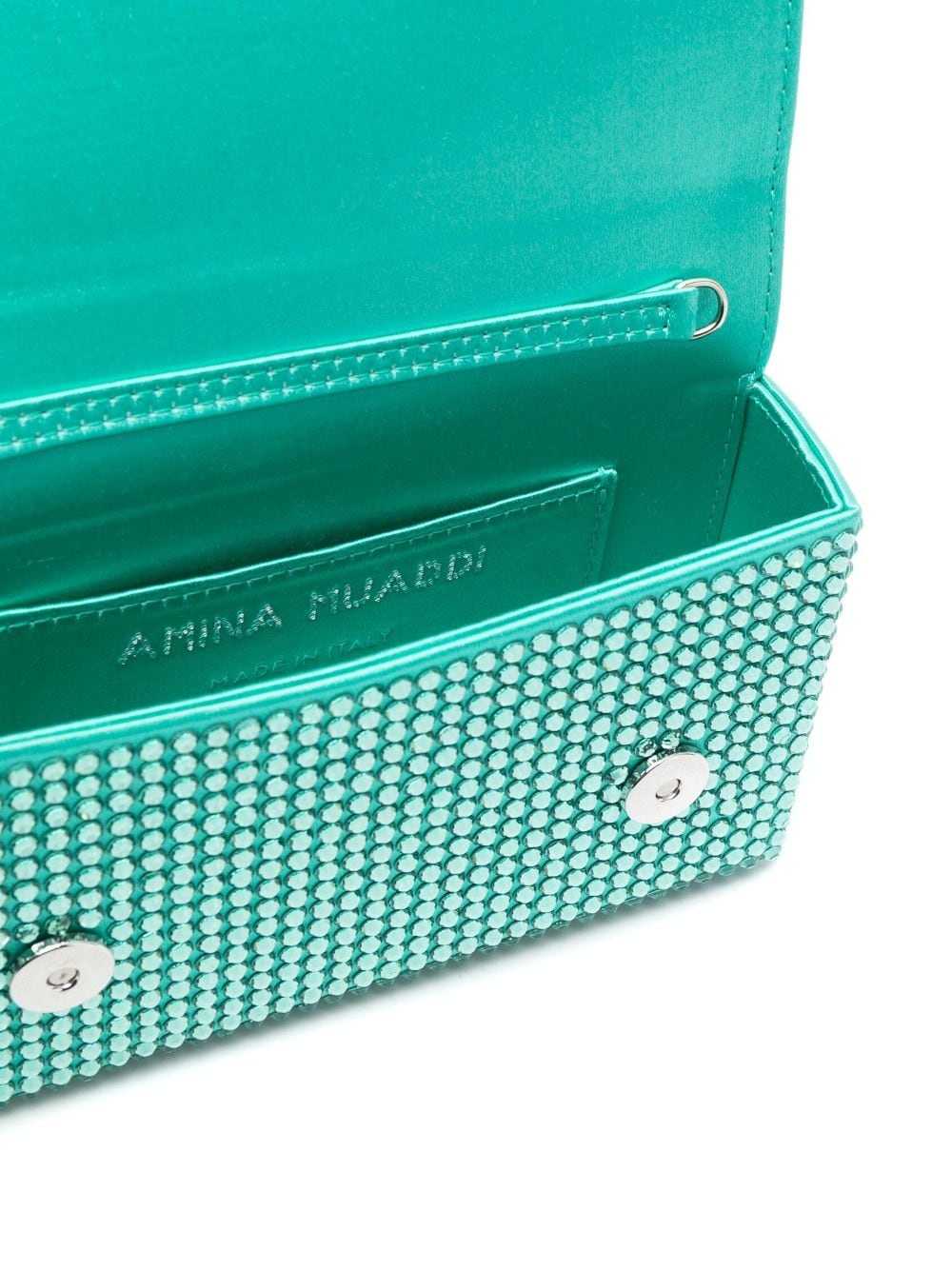 Amina Muaddi Paloma crystal-embellished clutch bag - Green
