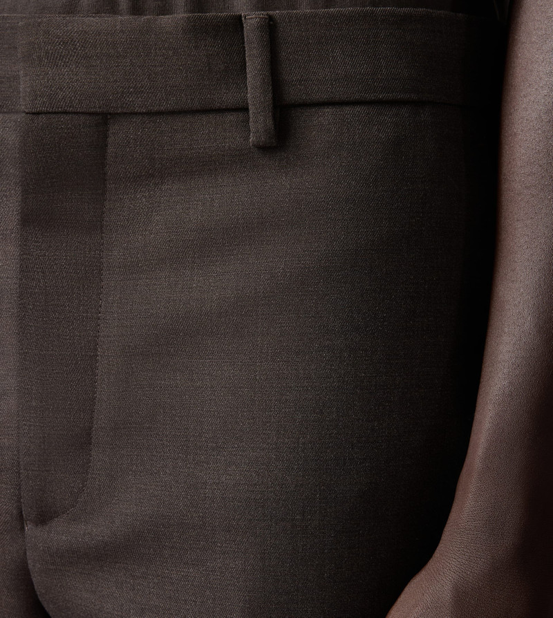 SLIM FIT PANTS IN WOOL - BROWN 5