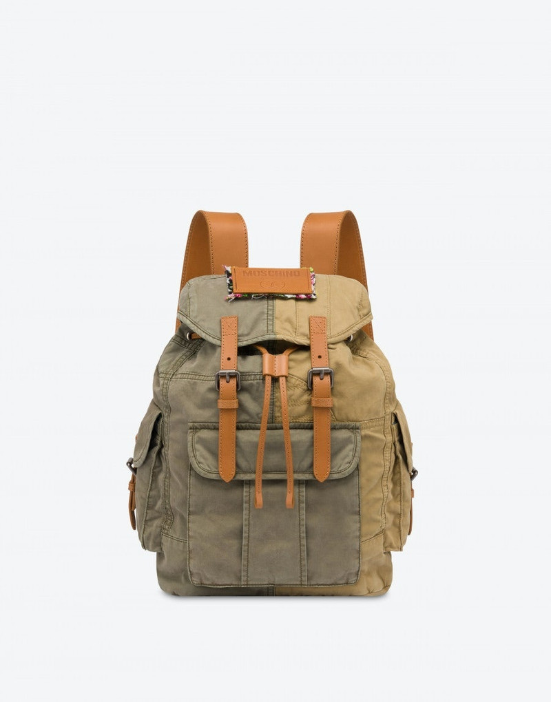 PATCHWORK COTTON SATIN BACKPACK 1