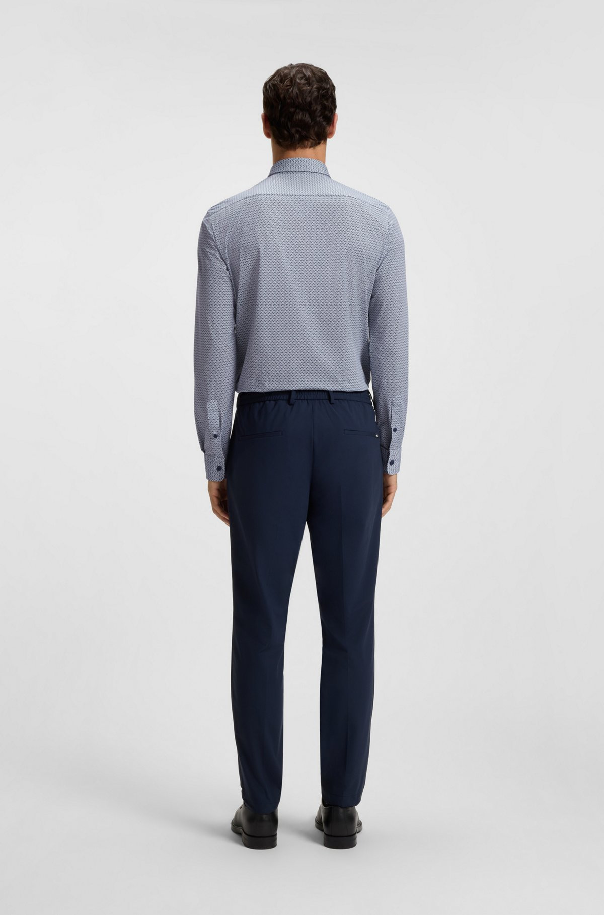 SLIM-FIT SHIRT IN PRINTED ITALIAN PERFORMANCE-STRETCH JERSEY - 5
