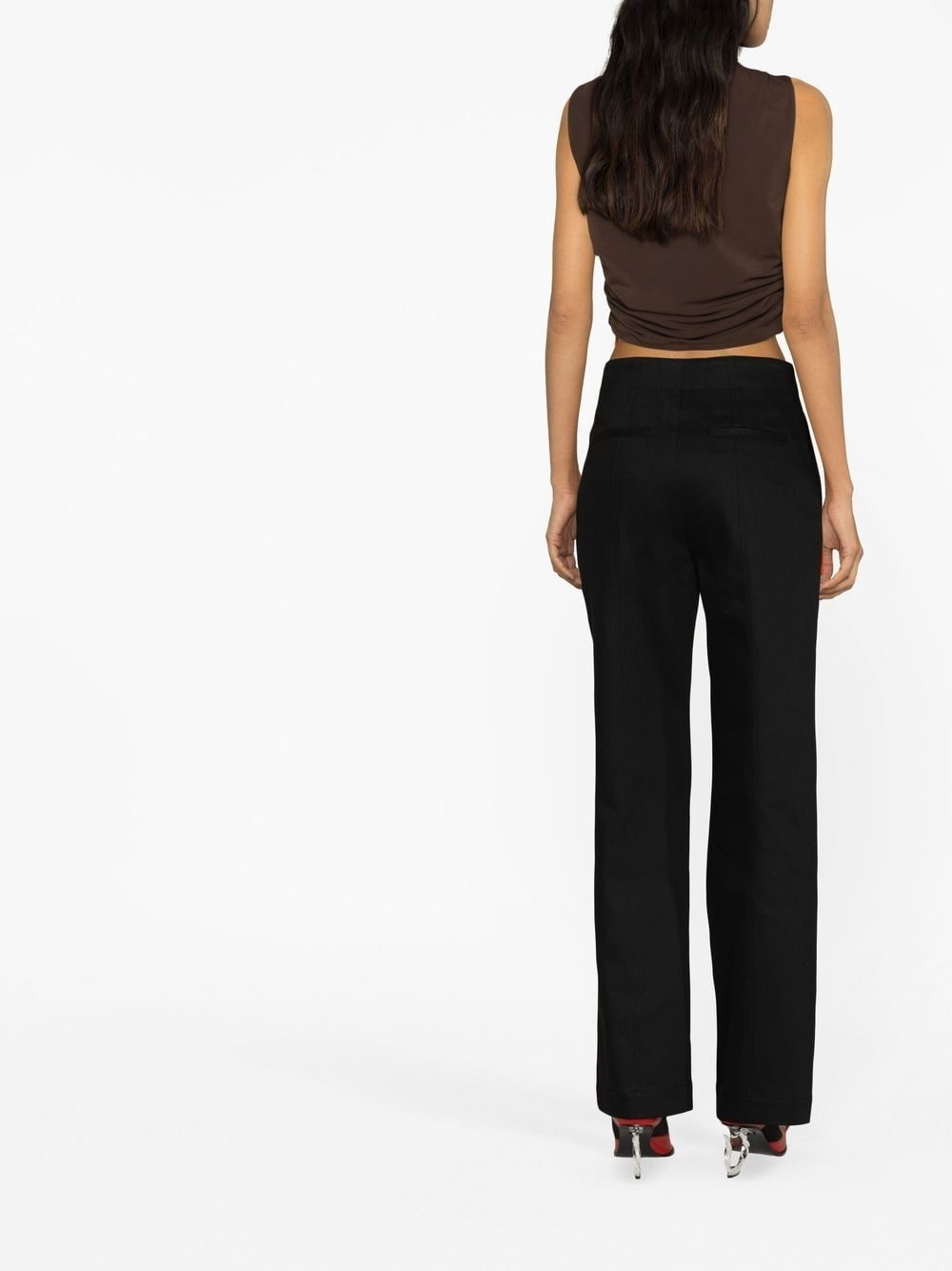 panelled straight-leg trousers - 3