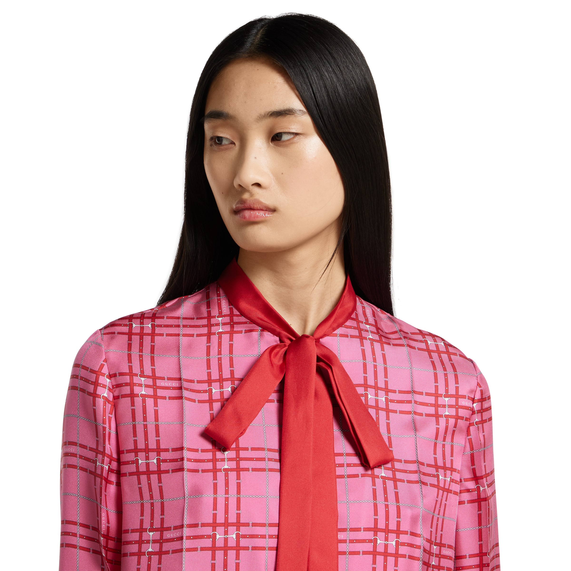 Printed silk twill dress - 5