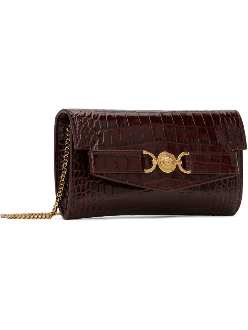 VERSACE Burgundy Croc-Effect Medusa '95 Bag outlook