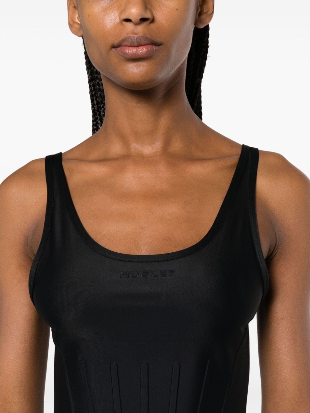 boned scoop-neck tank top - 5
